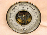 Antique ships barometer with twin thermometers signed Whyte & Co, Glasgow.